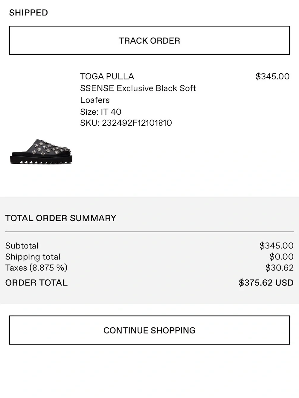 TOGA Pulla Black Studded Platform Loafer Mule